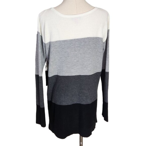 Vince Camuto Grey Striped Long Sleeve Sweater New With Tags Women's Size S - Picture 3 of 12
